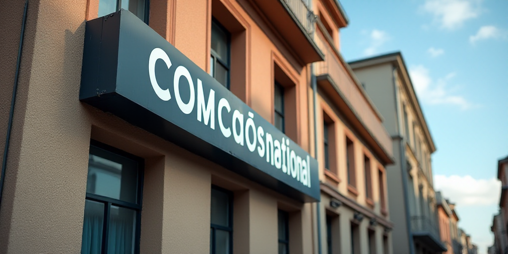 a building with a sign on the side of it that says comision national bancaria de walao, Dionisio Bai