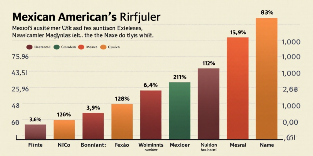 a bar chart with numbers of mexican americans and the number of mexican americans in the us and mexi