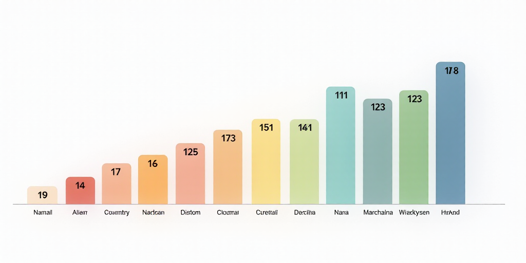 a bar chart with numbers of people in different countries and numbers of people in different countri