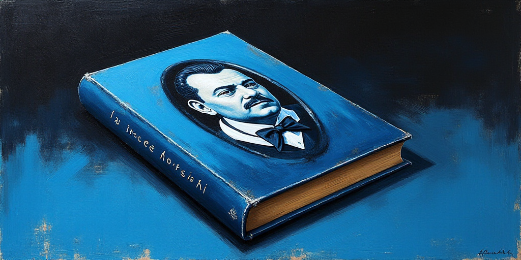 a blue and black book cover with a picture of jose fonseca on it and a black and blue background, Fe