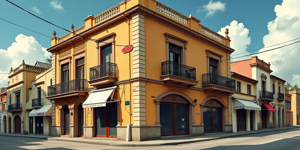 a building with a sign on the front of it that says hotel ariis in spanish and a red cross on the co