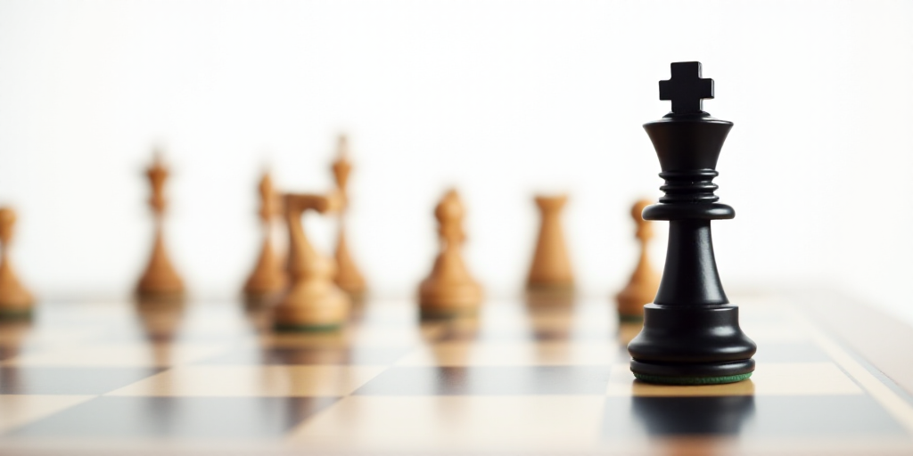 a chess board with pieces of chess on it and a white background with a black and brown chess piece,
