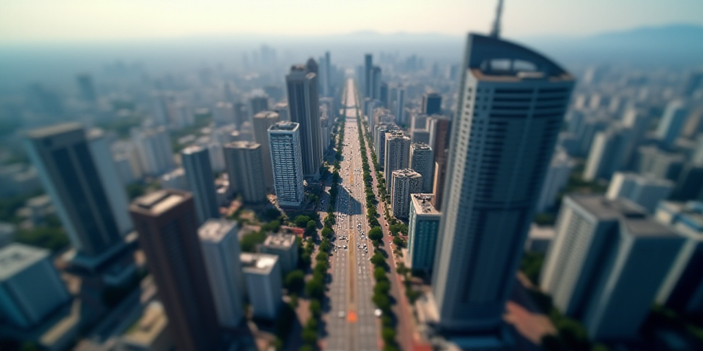 a city with a lot of tall buildings and a lot of traffic on it's sides and a lot of buildings on the
