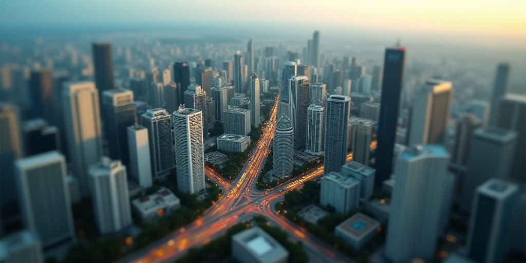 a city with a lot of tall buildings and a lot of traffic on it's sides and a lot of buildings on the
