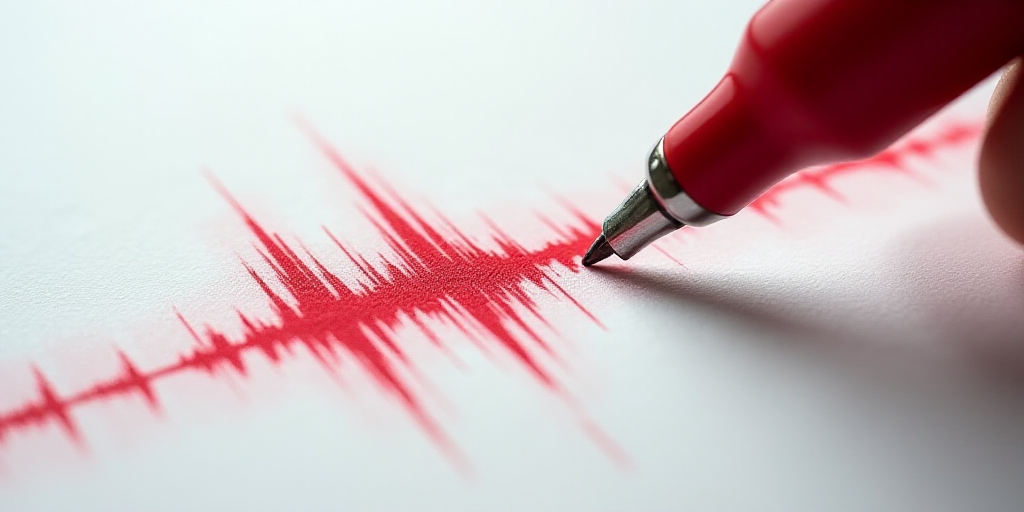 a close up of a sound wave on a piece of paper with a pen in it and a red marker, Edi Rama, 100mm, a