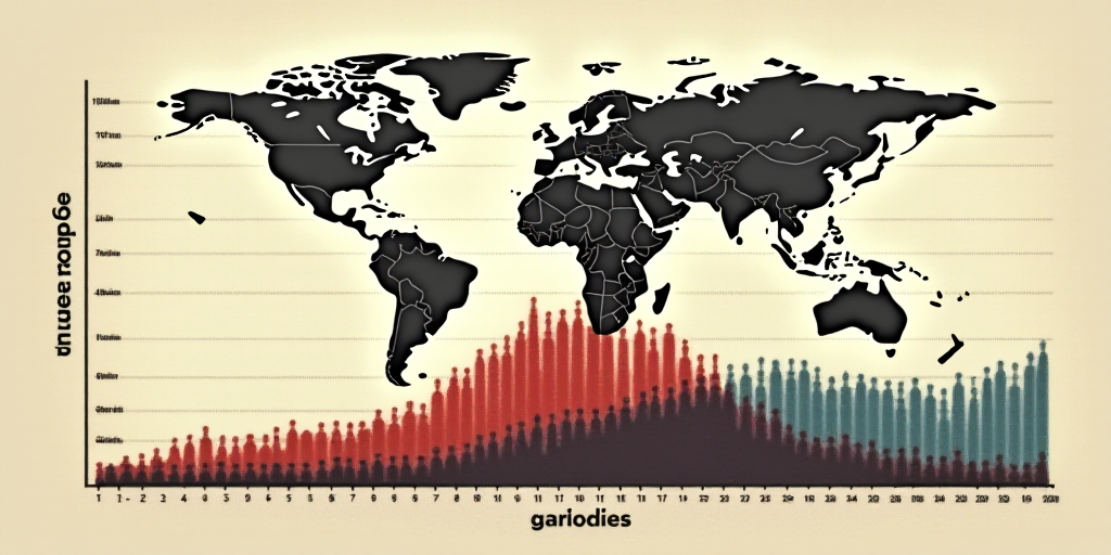a graph showing the number of people in different countries in the world, with the number of people
