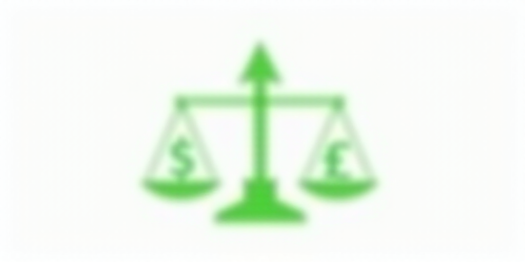 a green sees - scale with a dollar and pound sign on it, on a white background, with a green arrow p