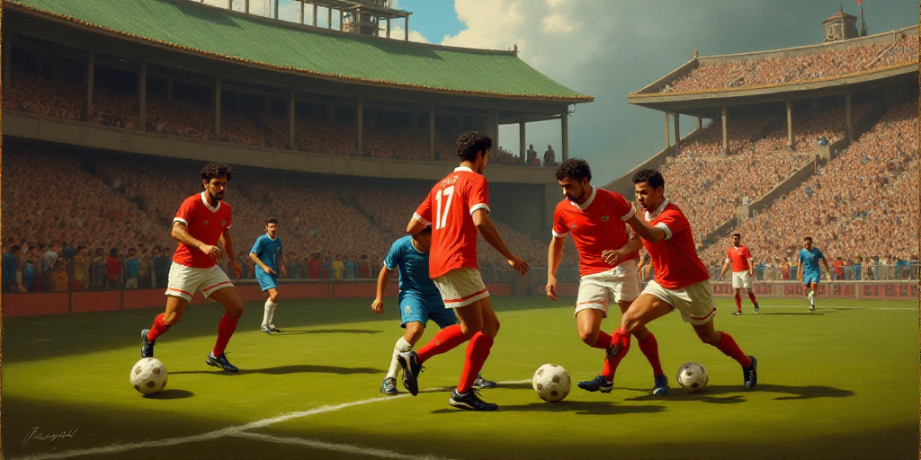 a group of men playing a game of soccer on a field with a crowd watching them from the stands, Estua