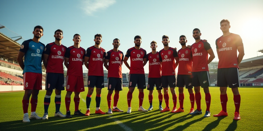 a group of men standing next to each other on a soccer field with the words campeones on it, Aquirax