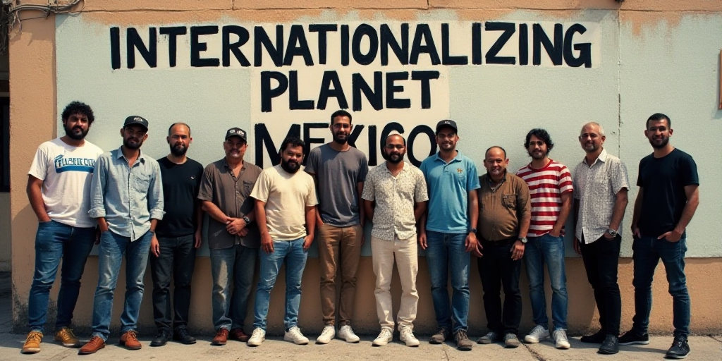 a group of people standing next to each other in front of a wall with a sign on it that says interna