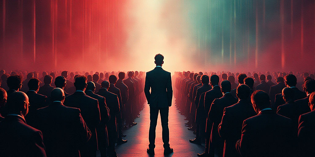 a group of people standing on a stage in front of a crowd of people in suits and ties,, Carlos Enrí