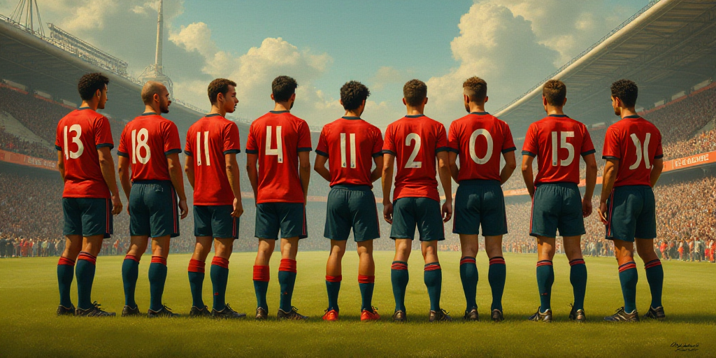a group of soccer players standing on top of a field next to each other in front of a crowd, Ceferí