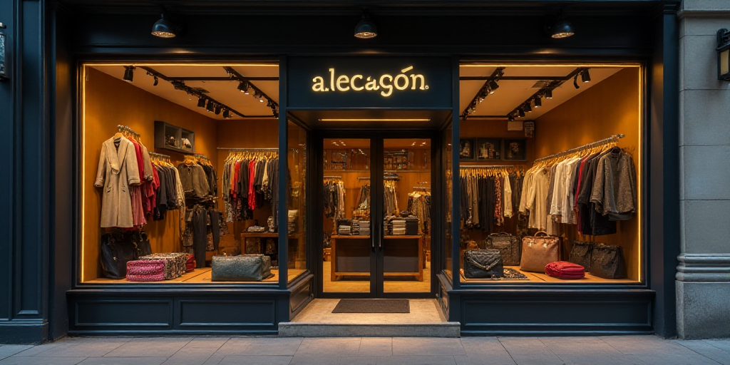 a logo for a company that sells accessories and accessories for sale in the store's storefront windo
