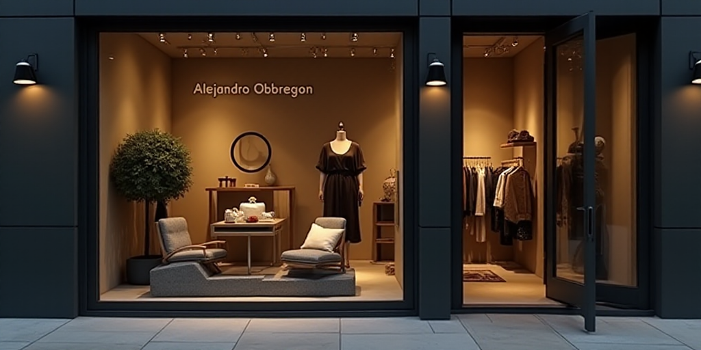 a logo for a company that sells accessories and accessories for sale in the store's storefront windo