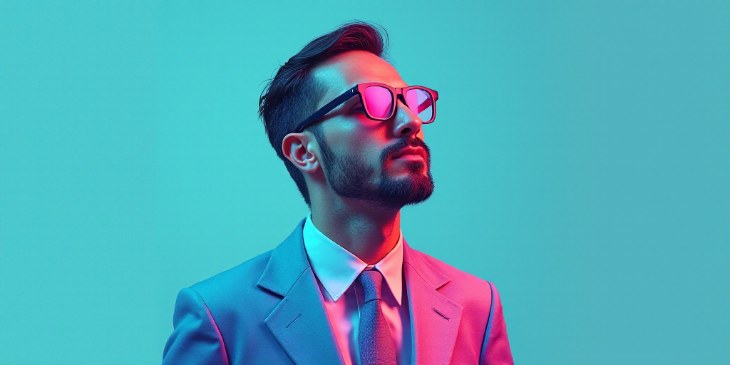 a man in a suit and glasses with a blue background and a quote from the author, fausto prettiin mund