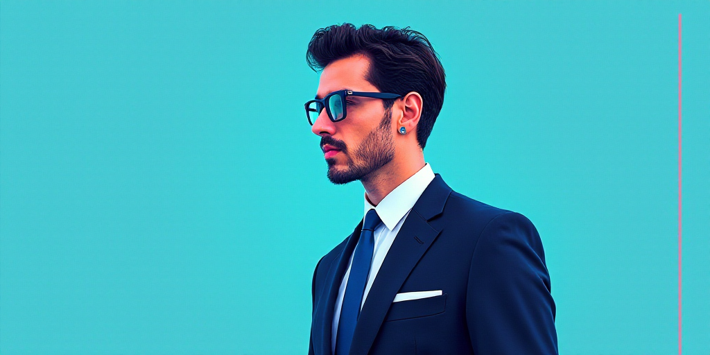 a man in a suit and glasses with a blue background and a quote from the author, fausto prettiin mund