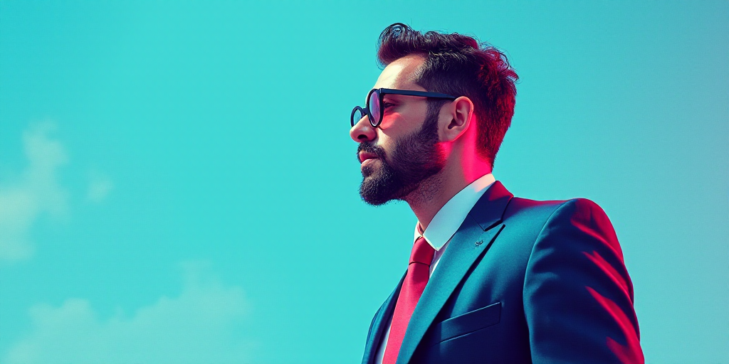 a man in a suit and glasses with a blue background and a quote from the author, fausto prettiin mund