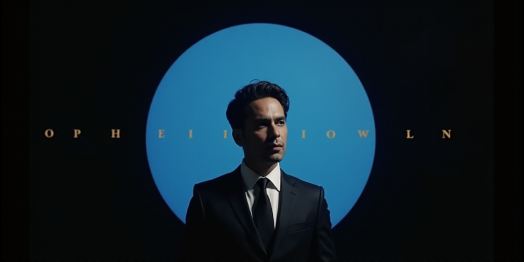 a man in a suit and tie is shown in a blue circle with the words opinion on it and a black backgroun
