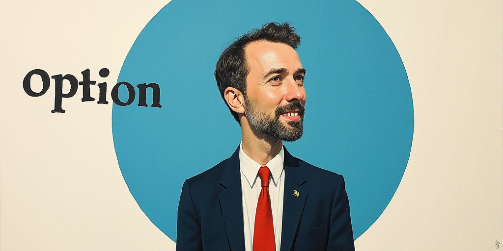 a man in a suit and tie is shown in a blue circle with the words opinion and an image of a man in a
