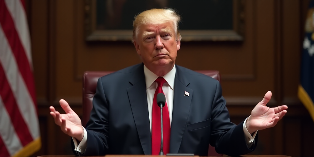 a man in a suit and tie sitting in front of a flag and a microphone with his hands out, Donald Rolle