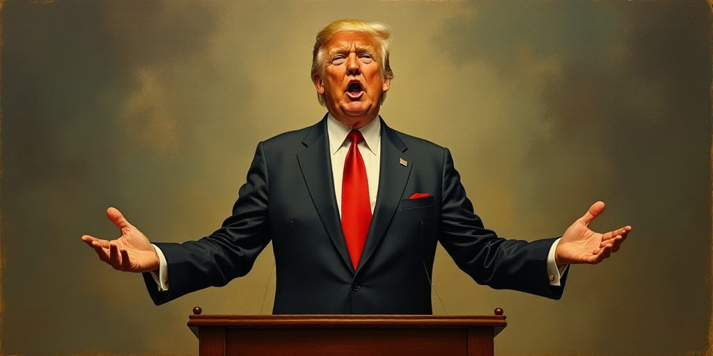 a man in a suit and tie standing at a podium with his arms out and his hands out in front of him, Do
