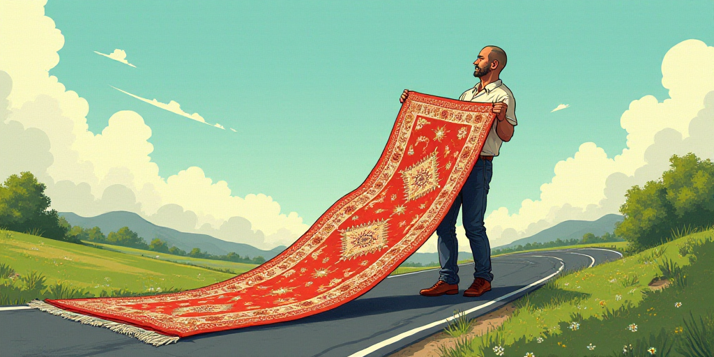 a man is pushing a giant rug on the road to get to the top of it with his arms, Edi Rama, turnaround