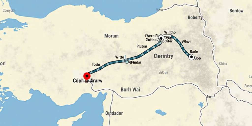 a map of the route of the train from the airport to the airport in the us and the location of the ai