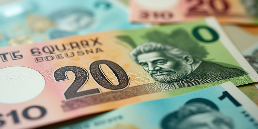 a mexican twenty peso note and twenty peso bills are shown in this picture illustration taken in mex