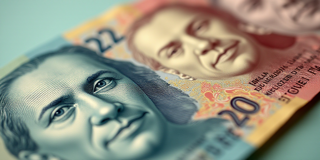 a mexican twenty peso note and twenty peso bills are shown in this picture illustration taken in mex