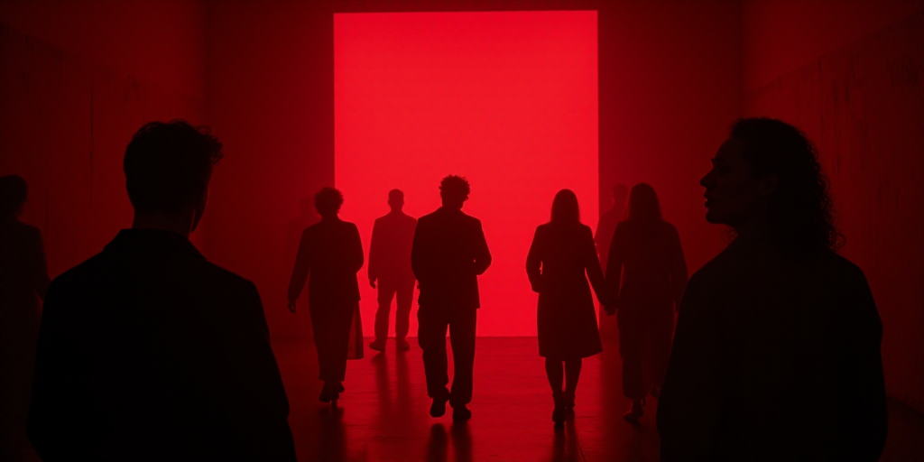 a movie poster for the future ruins starring actors and cast members in a dark room with a red light