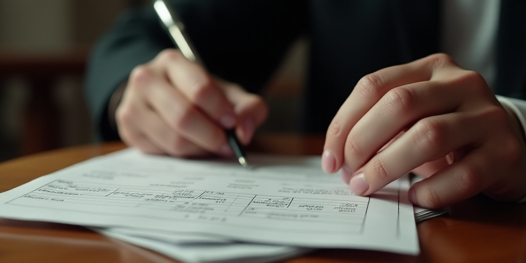 a person is writing on a piece of paper with a pen on it and a stack of tickets in front of them, Ed