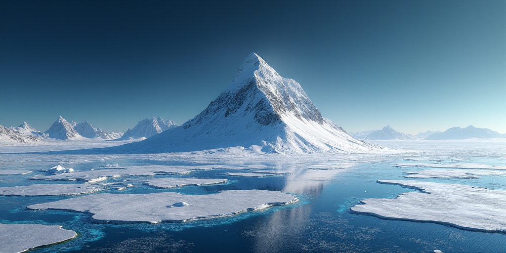 a picture of the earth with a lot of snow on it and a lot of water on the ground, Enguerrand Quarton