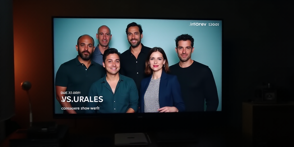 a screen shot of a group of people on a tv screen with the time of the show on it, Aquirax Uno, scre