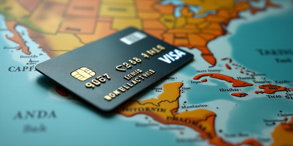 a screen shot of a visa card with a map in the background and a map of mexico in the foreground, Aqu