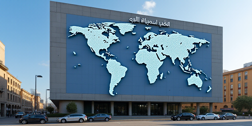 a sign that says world health organization on it's side of a building with a world map in the center
