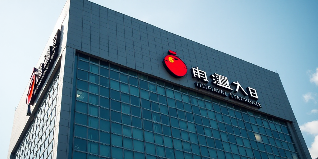 a tall building with a sign on the side of it that says, china bank, in a foreign language, An Gyeon