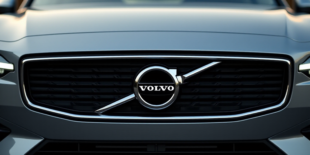 a volvo emblem on the front of a car's grilles and grills, with the word volvo on it, An Gyeon, fine