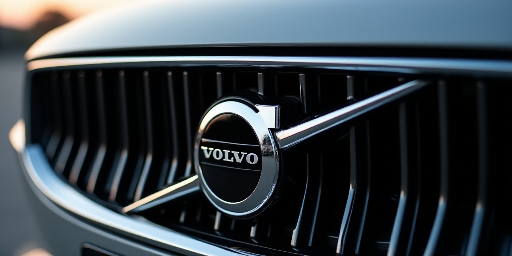 a volvo emblem on the front of a car's grilles and grills, with the word volvo on it, An Gyeon, fine