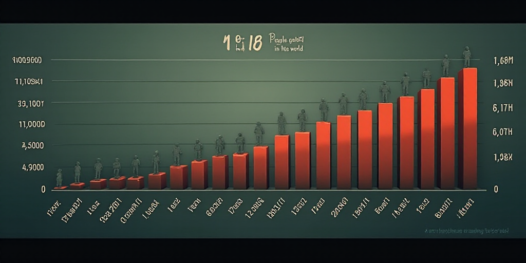 a bar graph showing the number of people in different countries in the world, and the number of peop