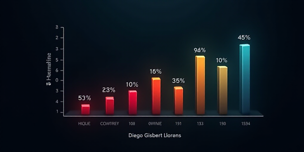 a bar graph showing the percentage of people in different countries, with the number of people in th