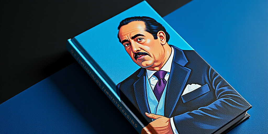 a blue and black book cover with a picture of jose fonseca on it and a black and blue background, Fe