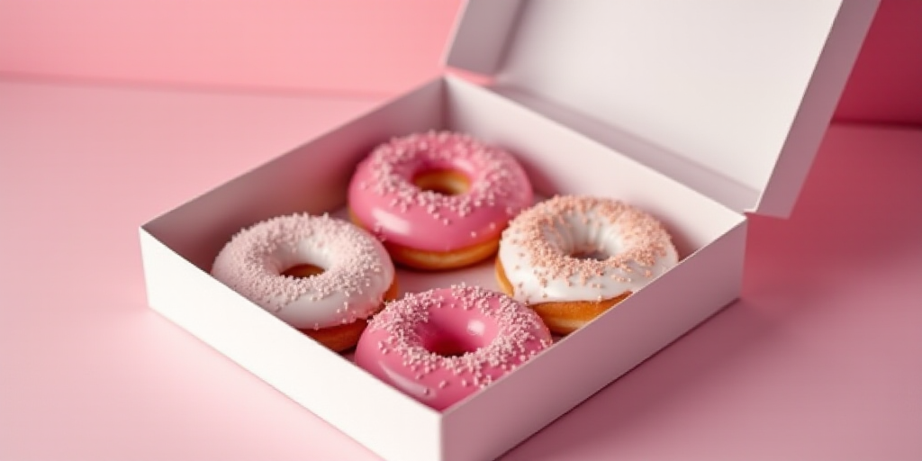 a box of pink and white donuts with sprinkles on them and a dozen of them, Bela Čikoš Sesija, past