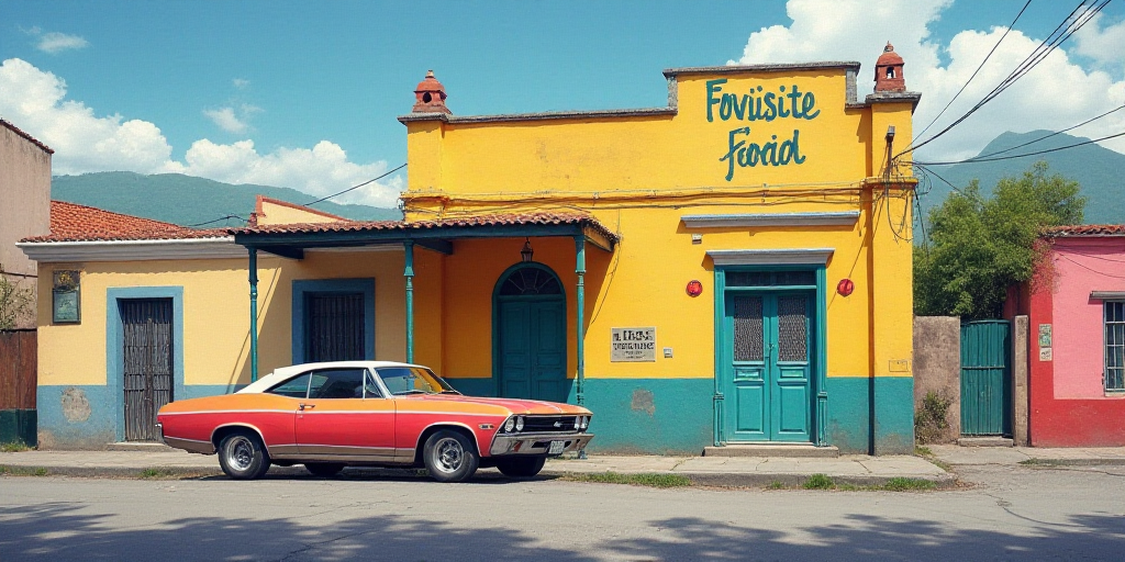 a car parked in front of a building with a sign that says fovissite on it's side, Eduardo Lefebvre S