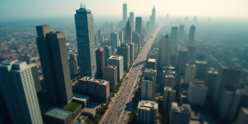 a city with a lot of tall buildings and a lot of traffic on it's sides and a lot of buildings on the