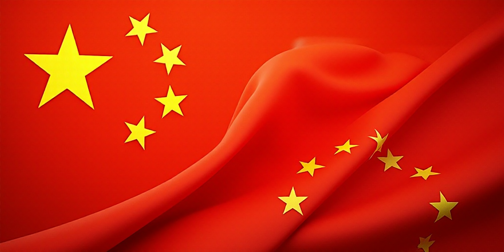 a close up of a flag with a red background and a yellow one with white stars on it and a red one wit