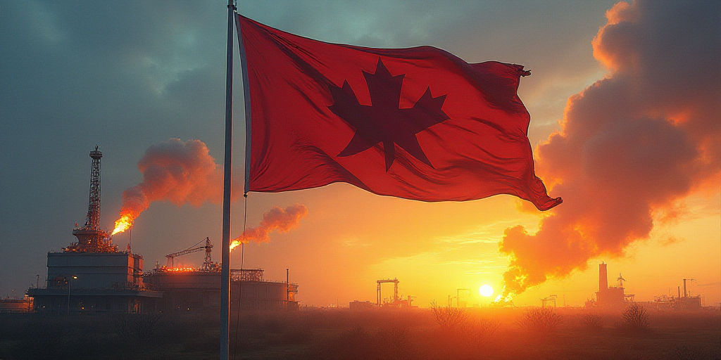a flag and a flag on a flagpole with a fire in the air in the background and a building with a flag