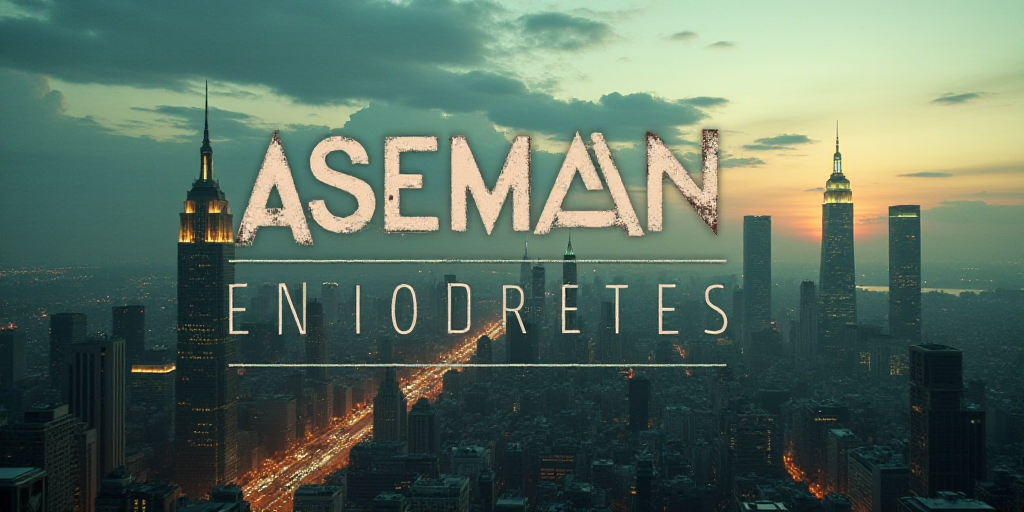 a graphic with the words aseman en indicates on it and a cityscape in the background, David Imms, il