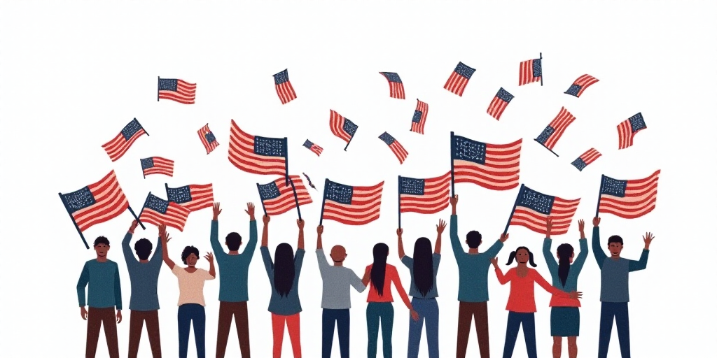 a group of people holding american flags in their hands and waving the colors of the american flag o