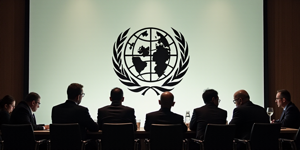 a group of people sitting at a table in front of a logo of the international monetary board of the w