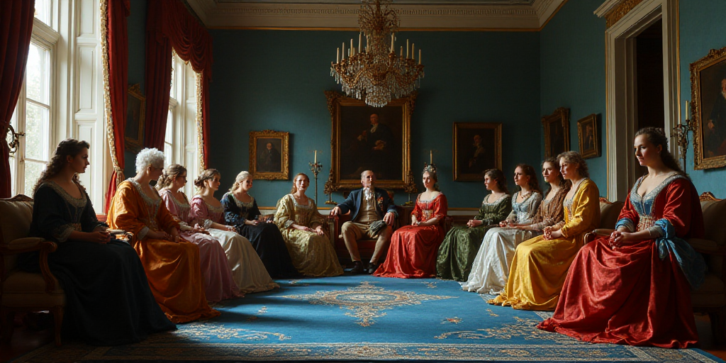 a group of people sitting in a room with a blue carpet and a blue floor with a blue rug, Anne Rigney